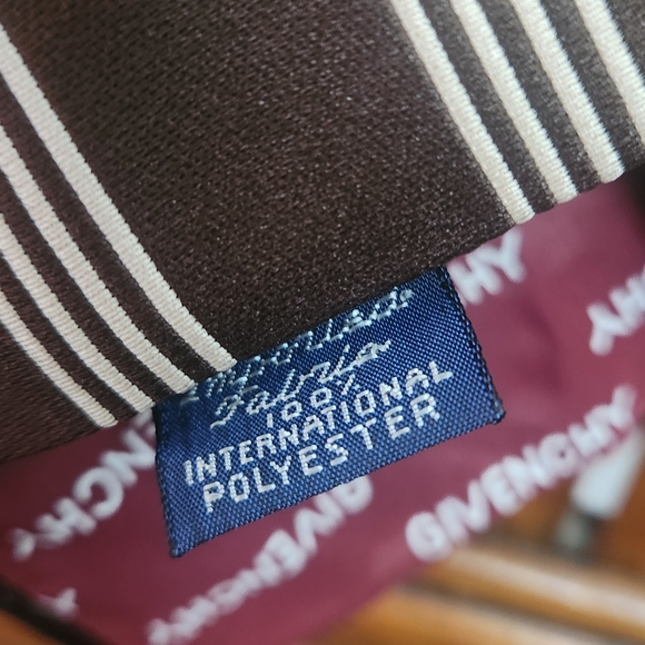 Givenchy Brown and White Classic Tie - Picture 3 of 4